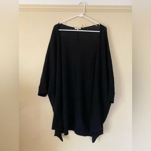 Minnie Rose Black Oversized Drapey Dolman Sleeve Cashmere Sweater
